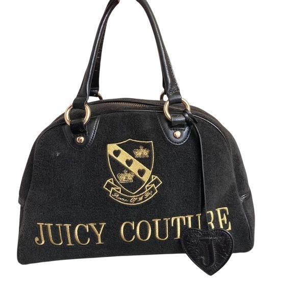 Juicy couture y2k vintage velour black bowler bag